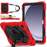 Per Samsung Galaxy Tab A9+ Contrast Color Robot Custodia per tablet PC ibrida in silicone (rosso nero)