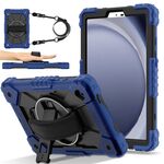 Per Samsung Galaxy Tab A9 Contrast Color Robot Custodia per tablet PC ibrida in silicone (blu navy e nero)