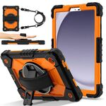 Per Samsung Galaxy Tab A9 Contrast Color Robot Custodia per tablet PC ibrida in silicone (nero arancione)