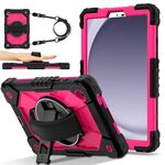Per Samsung Galaxy Tab A9 Contrast Color Robot Custodia per tablet PC ibrida in silicone (nero rosa rosso)