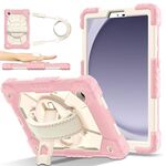 Per Samsung Galaxy Tab A9 Contrast Color Robot Custodia per tablet PC ibrida in silicone (oro rosa beige)