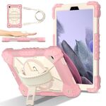 Per Samsung Galaxy Tab A7 Lite Contrast Color Robot Custodia in silicone ibrida per PC tablet (oro rosa beige)
