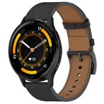 For Garmin Venu 3 Press Button 22mm Leather Watch Band(Black)