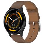 For Garmin Venu 3 Press Button 22mm Leather Watch Band(Brown)