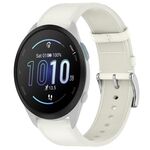 For Garmin Forerunner 165 Press Button 20mm Leather Watch Band(White)