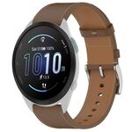 For Garmin Forerunner 165 Press Button 20mm Leather Watch Band(Brown)
