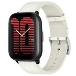 For Amazfit Active Press Button 20mm Leather Watch Band(White)