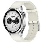 For Xiaomi Watch S4 Press Button 22mm Leather Watch Band(White)