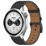 For Xiaomi Watch S4 Press Button 22mm Leather Watch Band(Black)