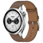 For Xiaomi Watch S4 Press Button 22mm Leather Watch Band(Brown)