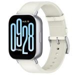 For Redmi Watch 5 Active / Watch 5 Lite Press Button 22mm Leather Watch Band(White)