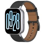 For Redmi Watch 5 Active / Watch 5 Lite Press Button 22mm Leather Watch Band(Black)