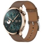 For Honor Watch 4 Pro Press Button 22mm Leather Watch Band(Brown)