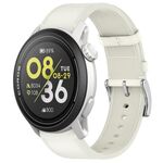 For COROS Pace 3 Press Button 22mm Leather Watch Band(White)