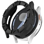 For Samsung Galaxy Watch 7 44mm Armour Hollow TPU Watch Protective Case(Black)