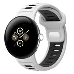 For Google Pixel Watch 3 45mm Two Color Reverse Buckle Silicone Watch Band(White Black)