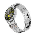 22mm Stainless Steel Butterfly Buckle Metal Watch Band(Silver)