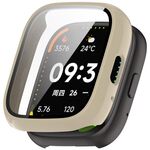 For Lexin Watch 3 Tempered Film Integrated PC Watch Protective Case(Ivory White)