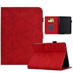 Per Amazon Kindle Paperwhite 12a generazione 2024 Custodia per tablet in pelle intelligente in TPU Rhombus (rosso)