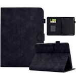 Per Amazon Kindle Paperwhite 12a generazione 2024 Custodia per tablet in TPU con motivo a rombo in pelle intelligente (nero)