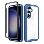 Per Samsung Galaxy S24 FE 5G Starry Sky Custodia per telefono in TPU trasparente antiurto in tinta unita per PC (blu scuro)