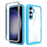 Per Samsung Galaxy S24 FE 5G Starry Sky Custodia per telefono in TPU trasparente antiurto in tinta unita per PC (blu cielo)