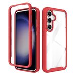 Per Samsung Galaxy S24 FE 5G Starry Sky Custodia per telefono in TPU trasparente antiurto in tinta unita per PC (rosso)