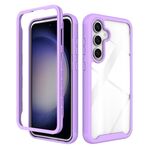 Per Samsung Galaxy S24 FE 5G Starry Sky Custodia per telefono in TPU trasparente antiurto in tinta unita per PC (viola)