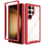 Per Samsung Galaxy S24 Ultra 5G Starry Sky Solid Color Antiurto TPU Trasparente Custodia per PC (Rosso)