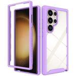 Per Samsung Galaxy S24 Ultra 5G Starry Sky Tinta Unita Antiurto TPU Trasparente Custodia per PC (Viola)