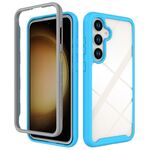 Per Samsung Galaxy S24+ 5G Starry Sky Custodia per telefono in TPU trasparente antiurto in tinta unita per PC (blu cielo)