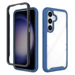 Per Samsung Galaxy S24 5G Starry Sky Custodia per telefono in TPU trasparente antiurto in tinta unita per PC (blu scuro)