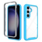 Per Samsung Galaxy S24 5G Starry Sky Custodia per telefono in TPU trasparente antiurto in tinta unita per PC (blu cielo)