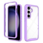 Per Samsung Galaxy S24 5G Starry Sky Custodia per telefono in TPU trasparente antiurto in tinta unita per PC (viola)