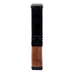 Per Samsung Galaxy Watch 7/6/5 Cinturino per orologio in peluche spazzolato con bottone a pressione (nero marrone scuro)