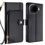 Per Tecno Camon 30 Pro 5G Custodia in pelle con cerniera (nero)