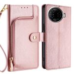 Per Tecno Camon 30 Pro 5G Custodia in pelle con cerniera (oro rosa)