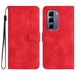 Per Infinix Hot 50 Pro+ 4G Custodia in pelle con motivo a cuore (rosso)