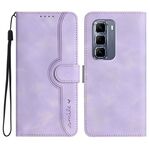 Per Infinix Hot 50 Pro+ 4G Custodia in pelle con motivo a cuore (viola)