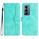 Per Infinix Hot 50 Pro+ 4G Custodia in pelle con motivo a cuore (azzurro chiaro)