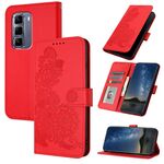Per Infinix Hot 50 Pro+ 4G Datura Flower Custodia in pelle con stampa flip (rosso)