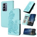 Per Infinix Hot 50 Pro+ 4G Datura Flower Embossed Flip Custodia in Pelle per Telefono (Blu chiaro)