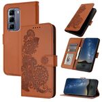 Per Infinix Hot 50 Pro+ 4G Datura Flower Custodia in pelle con stampa flip (marrone)