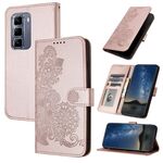 Per Infinix Hot 50 Pro+ 4G Datura Flower Embossed Flip Custodia in Pelle per Telefono (Oro Rosa)