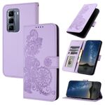 Per Infinix Hot 50 Pro+ 4G Datura Flower Embossed Flip Custodia in Pelle per Telefono (Viola)