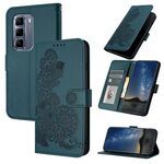Per Infinix Hot 50 Pro+ 4G Datura Flower Embossed Flip Custodia in Pelle per Telefono (Verde Scuro)