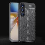 Per Samsung Galaxy S25+ 5G Custodia per telefono in TPU antiurto con texture Litchi (nero)