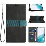 Per Samsung Galaxy S24 FE 5G Custodia in pelle con cuciture a griglia e cordino (nero)
