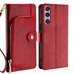 Per Sony Xperia 1 VI Custodia in pelle con cerniera (rosso)