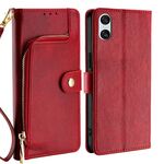 Per Sony Xperia 10 VI Custodia in pelle con cerniera (rosso)